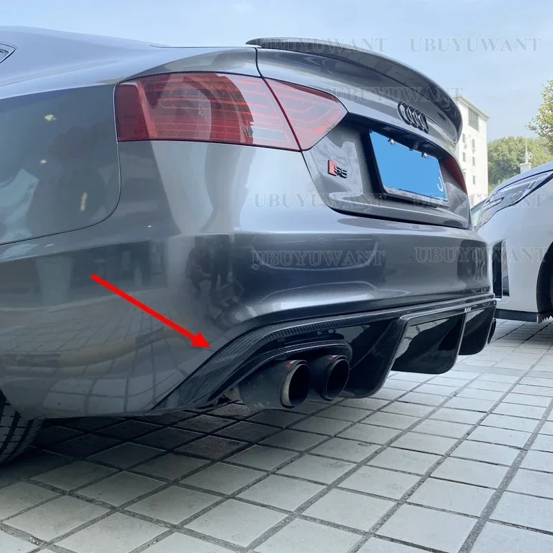 

Rear Bumper Diffuser Lip Spoiler For Audi A5 Sline S5 Coupe 2012-2016 Convertible Real Carbon fiber Non for A5 Standard