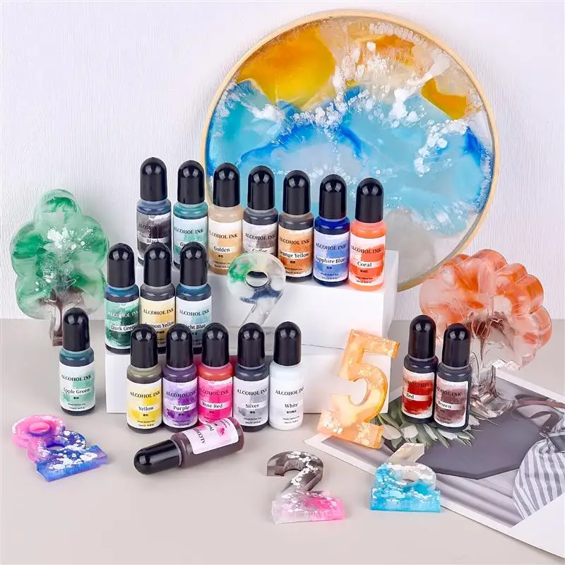 30Colors 10ml Morandi Resin Pigment Set DIY Epoxy Resin Mold Liquid Dye Ink Alcohol Colorant Jewelry Making Supplies Tools Sets