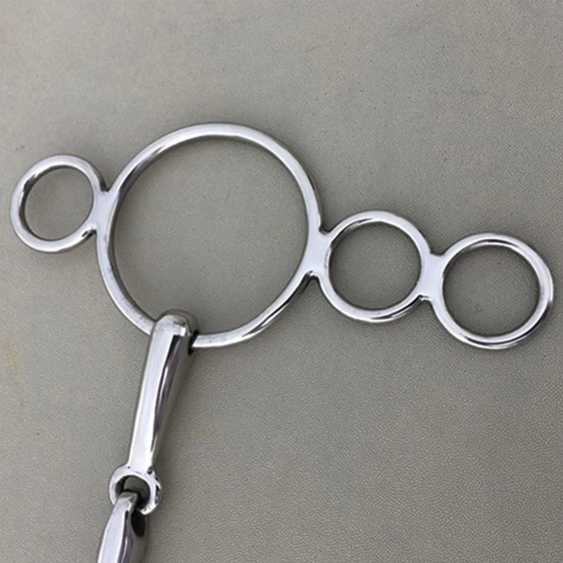 Stainless Steel Gag Bit Horse Bit Jointed Mouth Loose Rings Horse Equipment