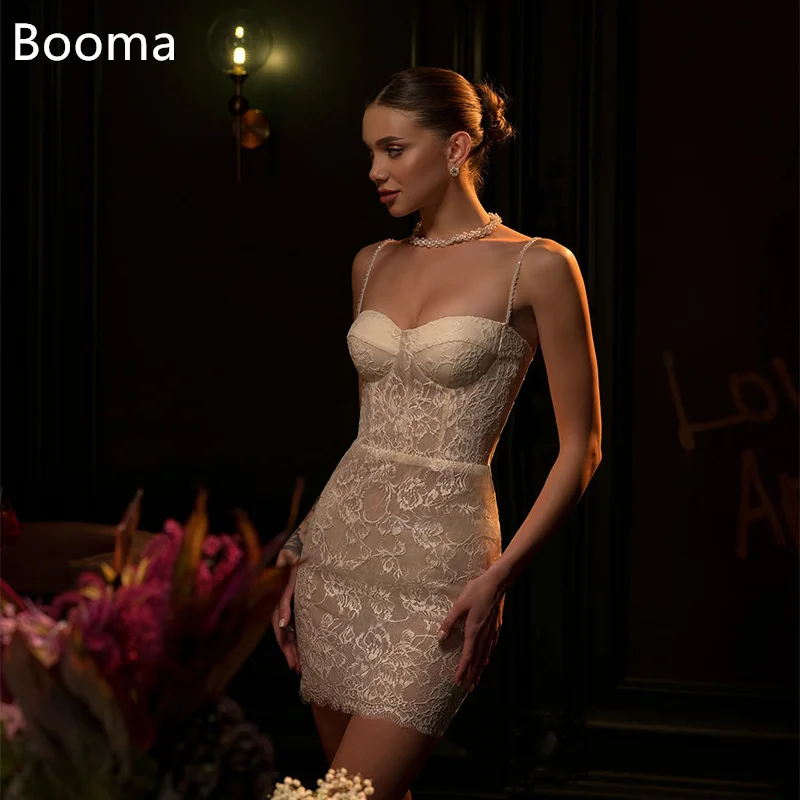 

Booma Mermaid Lace Mini Wedding Dresses Spaghetti Strap Sleeveless Simple Elegant Brides Gown Custom Made 2025