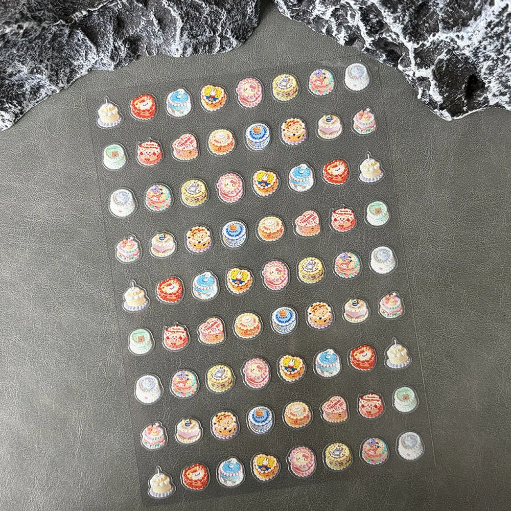 Y2k Pvc Mini Cute Cake Pattern Stationery Sticker Art Waterproof Diy Laptop Bottle Box Phone Case Keyboard Friend Tofts
