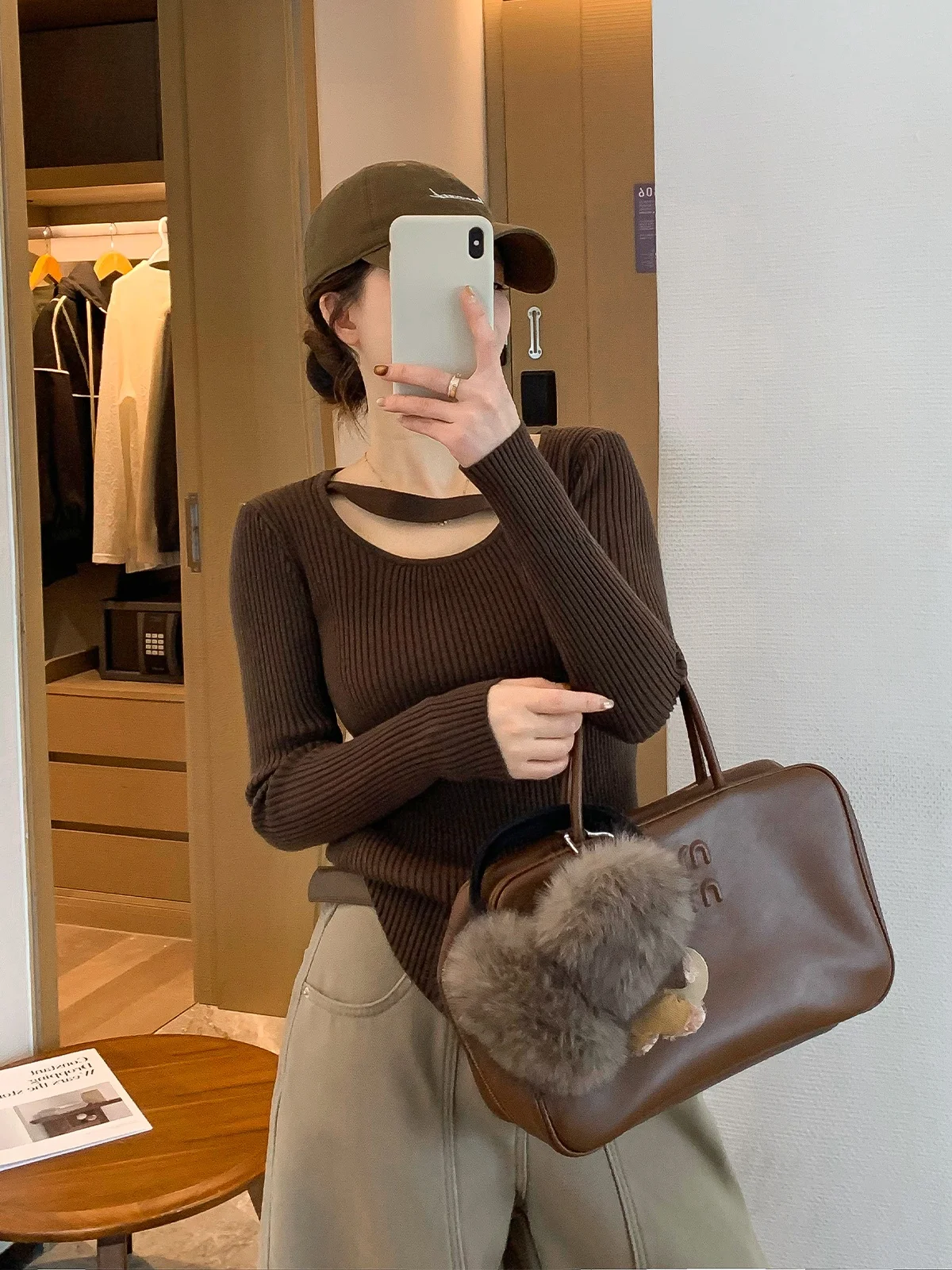 

Love Devil Fi Women's Knitted Long Sve round Ne Striped Base Layer Top Faionable Winter Commute Sle Regular Fit