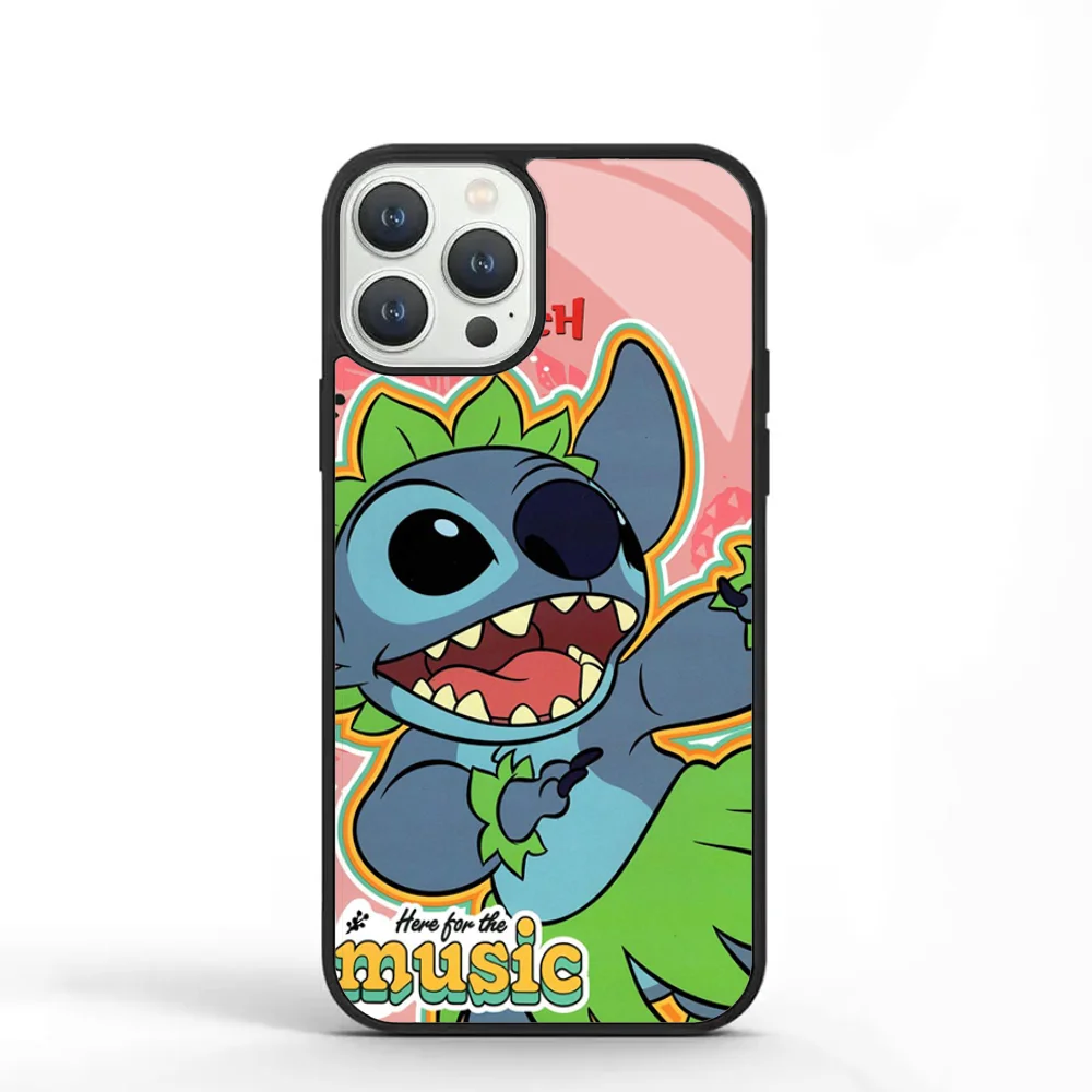 Cartoon S-StitchS Phone Case For IPhone 11 12 13 14 15 Plus Pro Max Mirror Acrylic PC TPU Cover