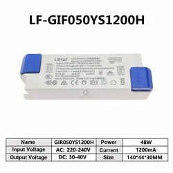 LiFud LED Driver 48W 1200mA DC 30-40V AC220-240V LF-GIF050YS1200H Transformer LED Driver Panel Power Supply for LED Luminaire