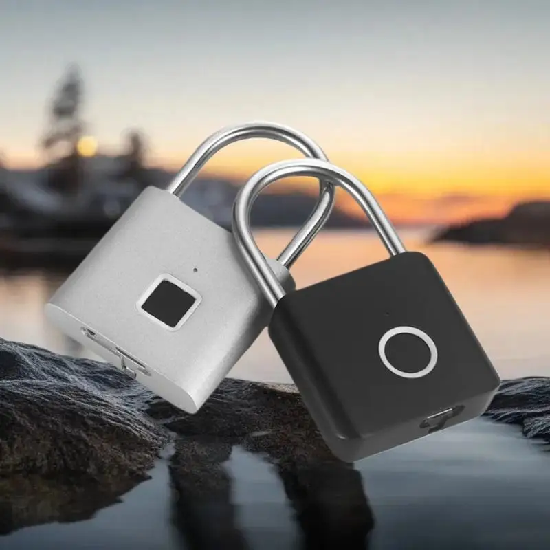 

Умный замок с разблокировкой 0,5 с, зарядка через USB, водонепроницаемый, без ключа, набор противоугонных дверных замков с отпечатками пальцев