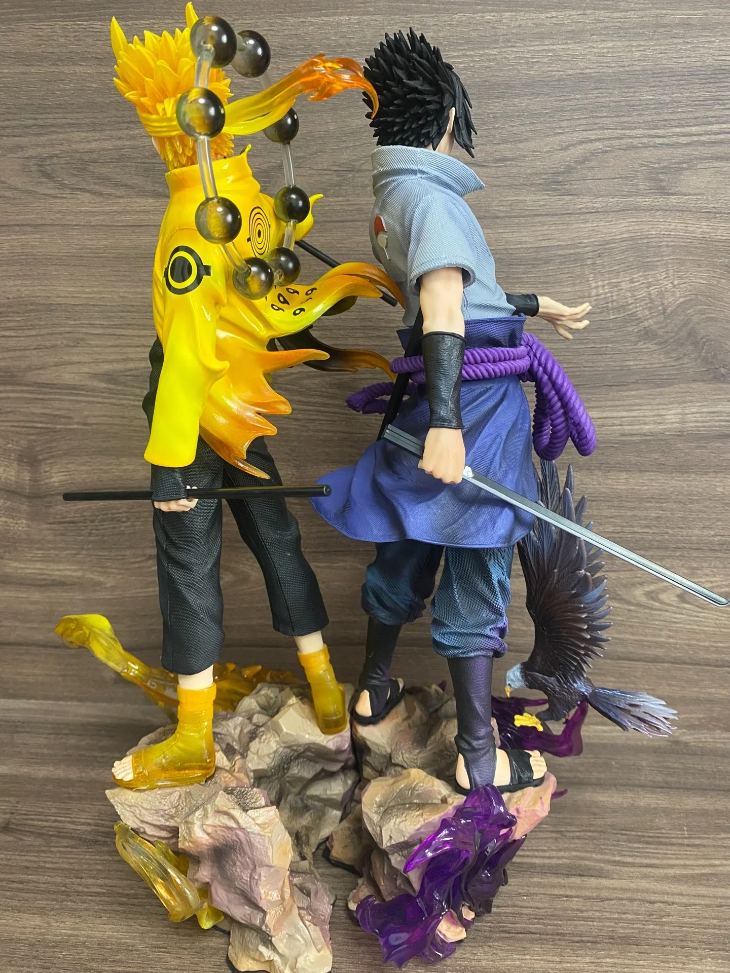 Фигурка аниме Наруто - Наруто Узумаки и Саске Учиха Ривальство Коллекционная модель Статуя, крутой настольный декор, подарок для фанатов