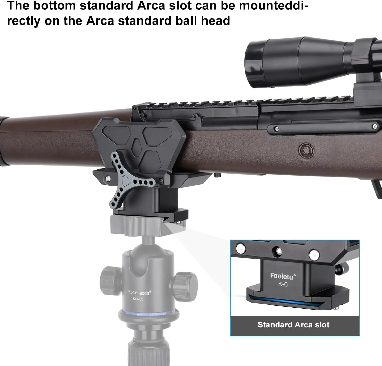Shooting Saddle Clamp Tripod Rifle Clamp Arca Swiss Rifle Saddle Mount with Quick Release Plates Rail for Hunting and Shooting G