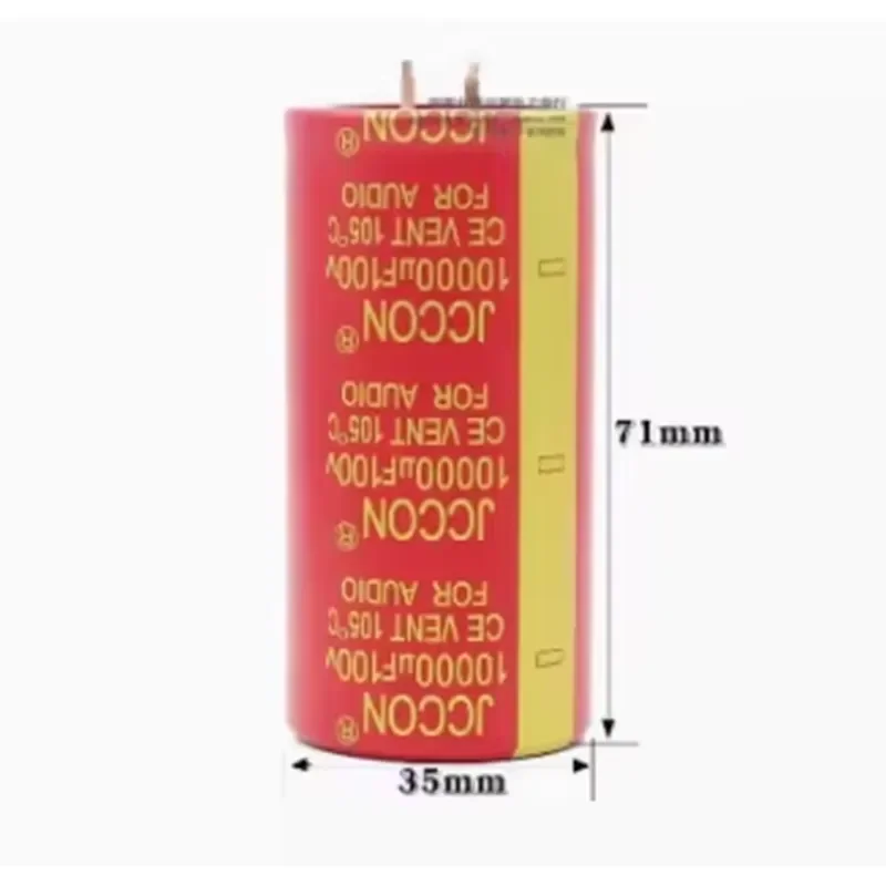 1PCS JCCON 63V 80V 100V10000uf audio electrolytic capacitor 10000UF63V red robe copper foot high fidelity amplifier low ESR
