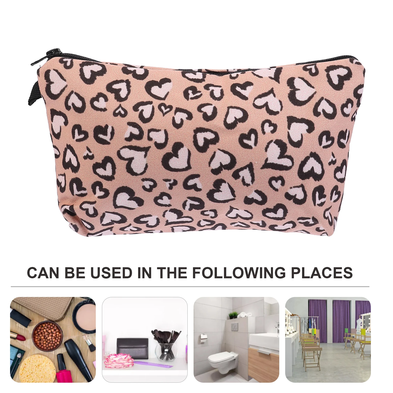 

Leopard Print Makeup Bag High Quality Polyester Large Wash Bag Toiletry ganizer Travel Pouch Storage For Women Girls