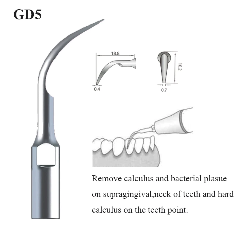 Puntas de escalador ultrasónico VVDental para instrumento de limpieza periodontal Oral para escalador de odontología Satelec GD1 GD2 GD3 GD4