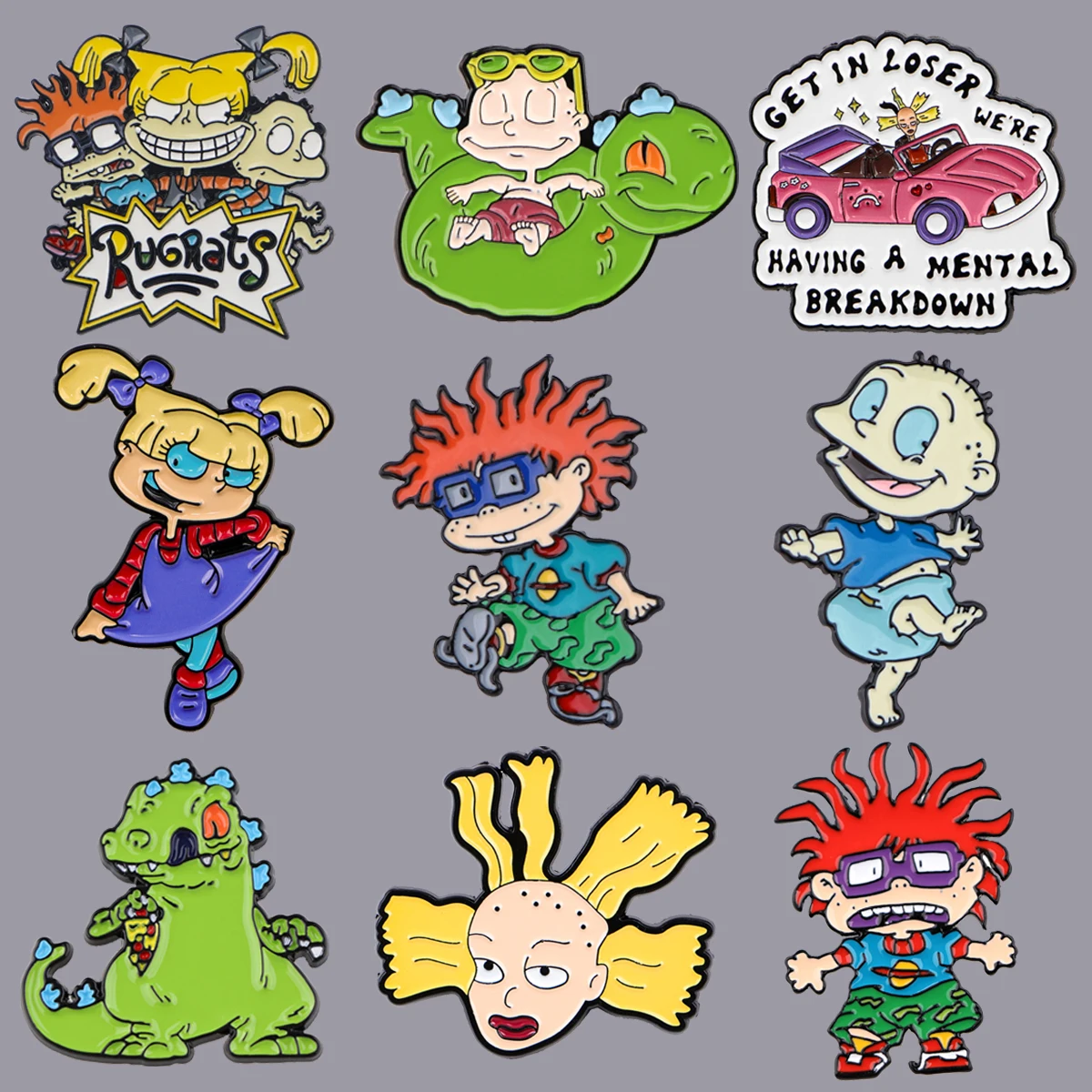 Broches esmaltados de Rugrats para niños traviesos de dibujos animados, alfileres de solapa, accesorios para mochila, joyería decorativa, regalo de vacaciones para amigos