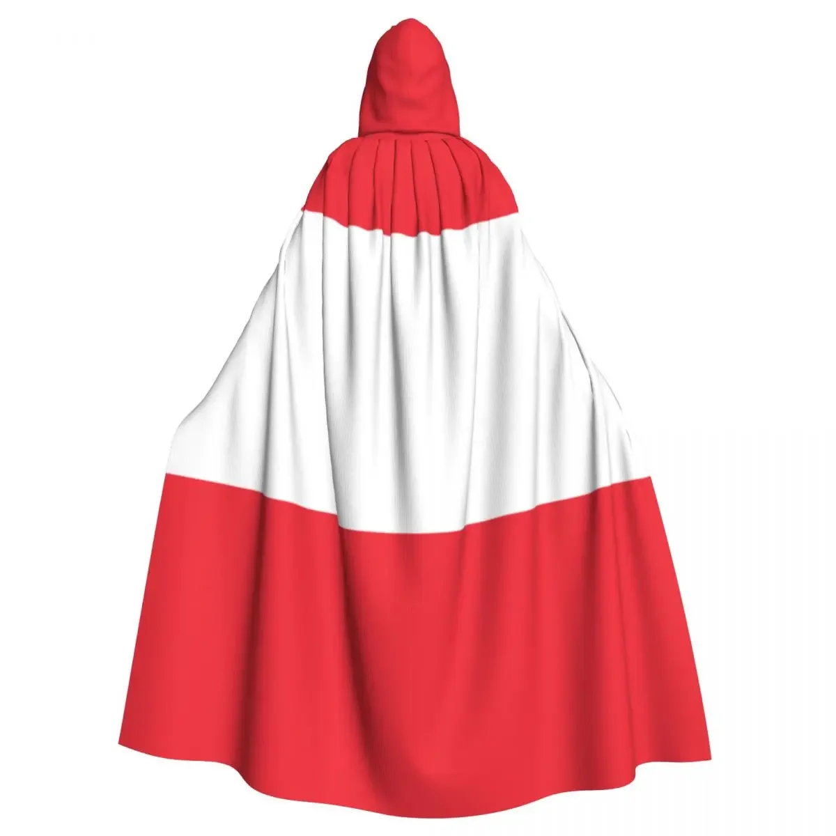 Austria Flag Hooded Cloak Polyester Unisex Witch Cape Costume Accessory