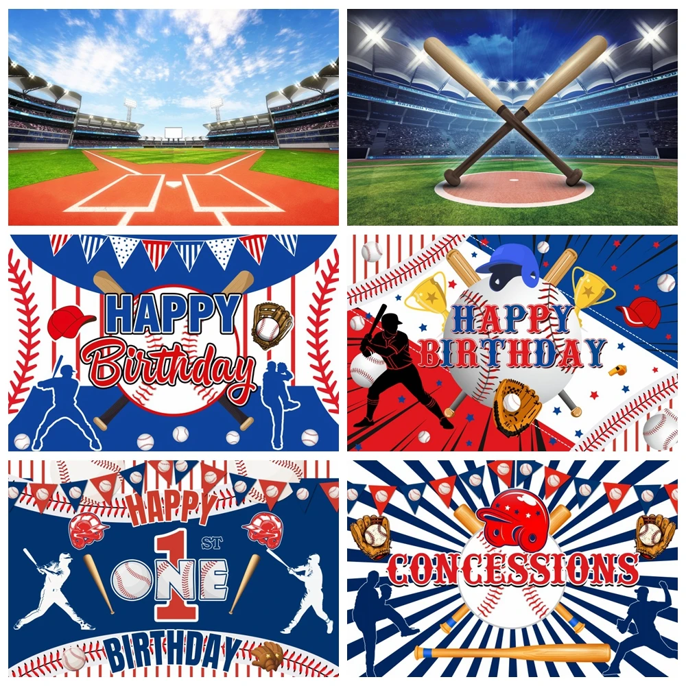 

Baseball Theme Backdrop Photography Customized Boy Birthday Party Decorations Kids Portrait Newborn Baby Shower Photo Background