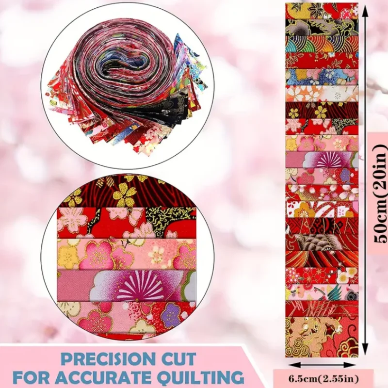 40Pcs/Set DIY Handmade Cloth Cotton Fabric Fabric Wrapping Cloth Quilting Fabric For Patchwork Sewing Craft Japanese Style