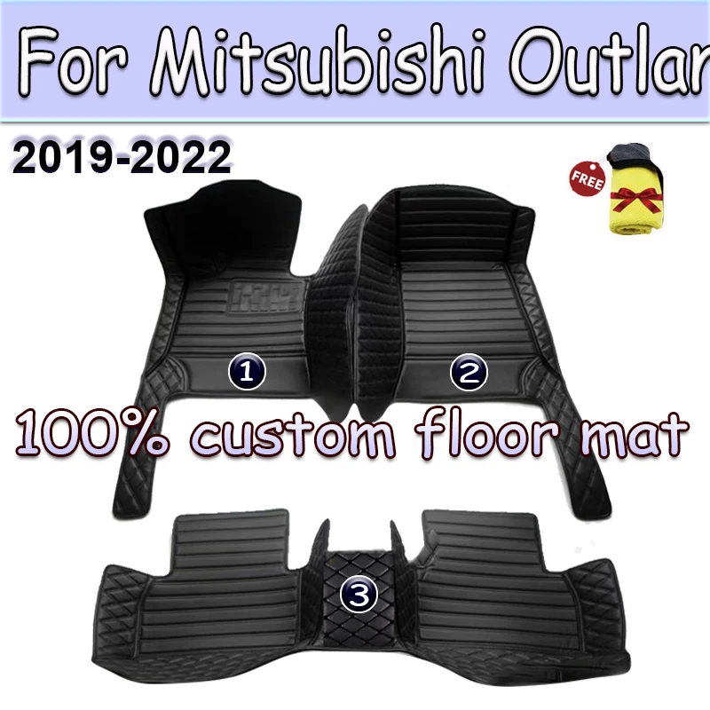 

Car Floor Mats For Mitsubishi Outlander 2022 2021 2020 2019 (5 Seater) Carpets Custom Cover Interior Auto Accessories Waterproof