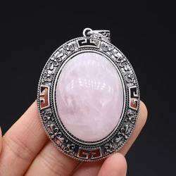 Natural Stone Pendants Tibetan Silver Lapis lazuli Rose Quartzs for Vintage Jewelry Making Diy Women Necklace Earrings Crafts