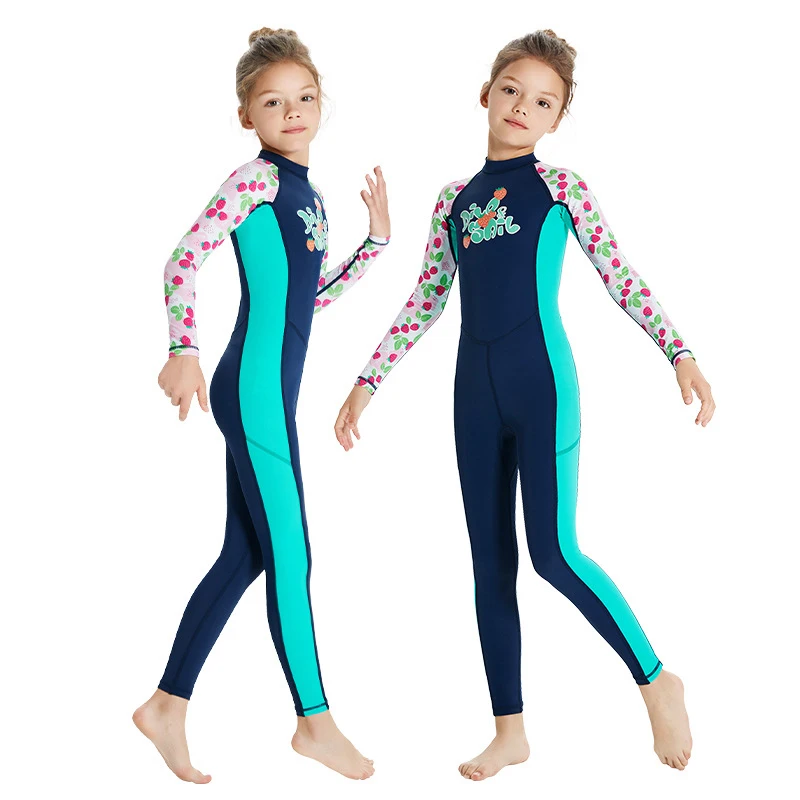 KID'S Swimwear girls one piece swimsuit long sleeve One-piece child girl Long Sleeve Quick-Dry UV protection swim suit diving