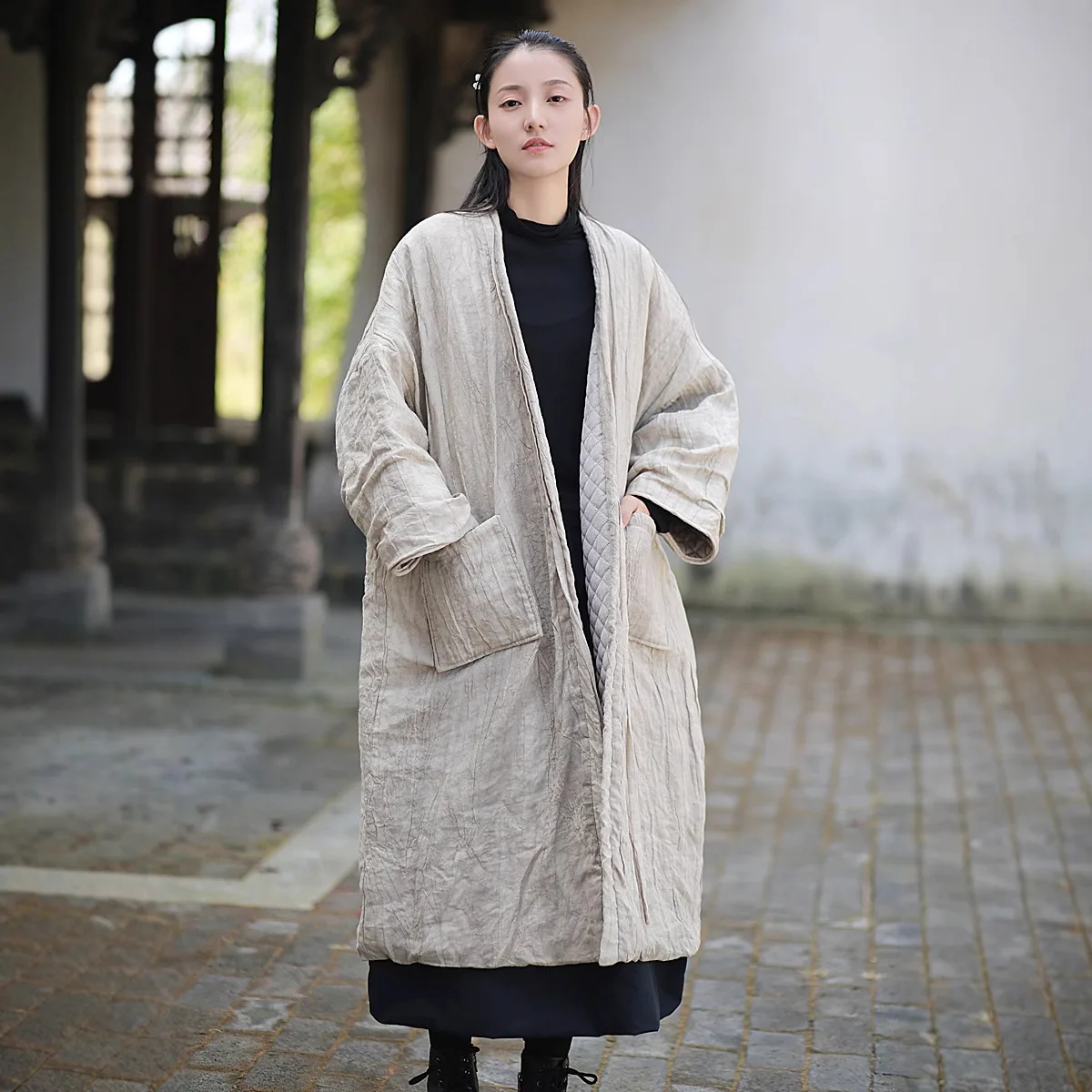 UMI MAO Winter Jacket Thick Wool Roll Plush Artistic Cotton Coat Loose Zen Cardigan Warm Coats Veste Hiver Femme