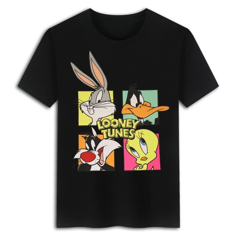 Miniso verano 2025 nueva animación periférica insectos conejito mujeres moda calle Camiseta de manga corta algodón ropa para hombres y mujeres