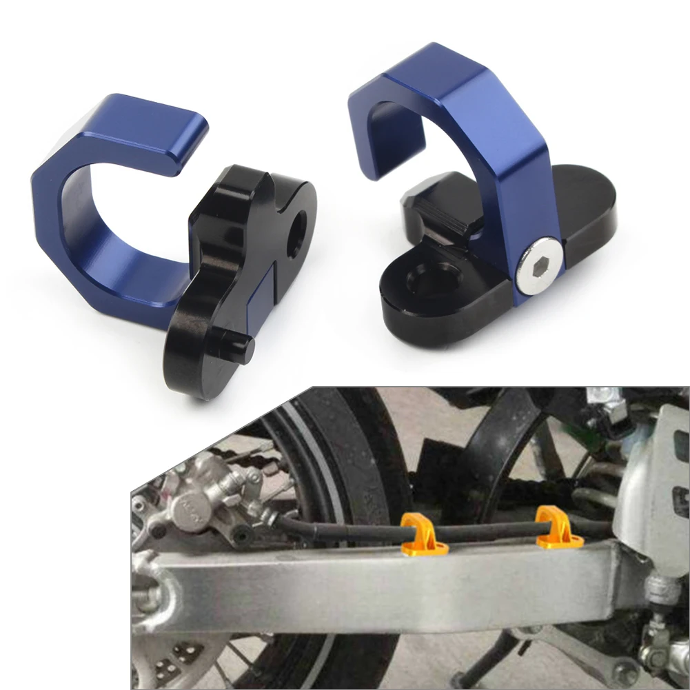 2Pcs Motorbike Aluminum Rear Brake Line Hose Snap Clamp For Suzuki DR650SE RM250 DRZ400S DL650 DRZ400SM