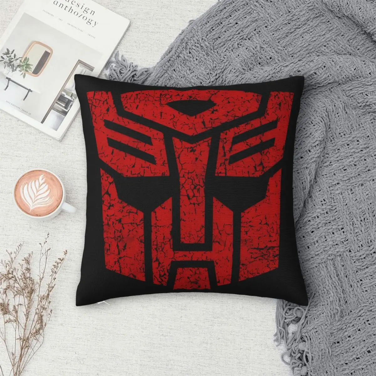 Cartoon Transformers Autoboty Symbol Poszewki na poduszki Śliczny nadruk Domowa sofa Poszewki na poduszki Prezent urodzinowy dla dzieci