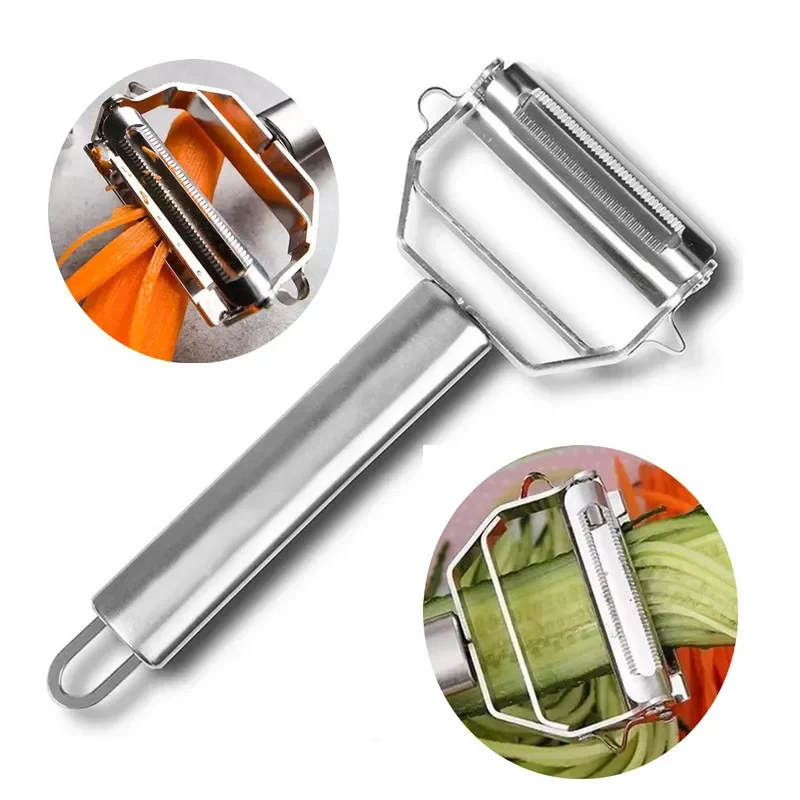 Stainless Steel Peeler Multifunctional Smiling Face Planer Fruit and Vegetable Melon Planer Potato Planer Double Head Peeler