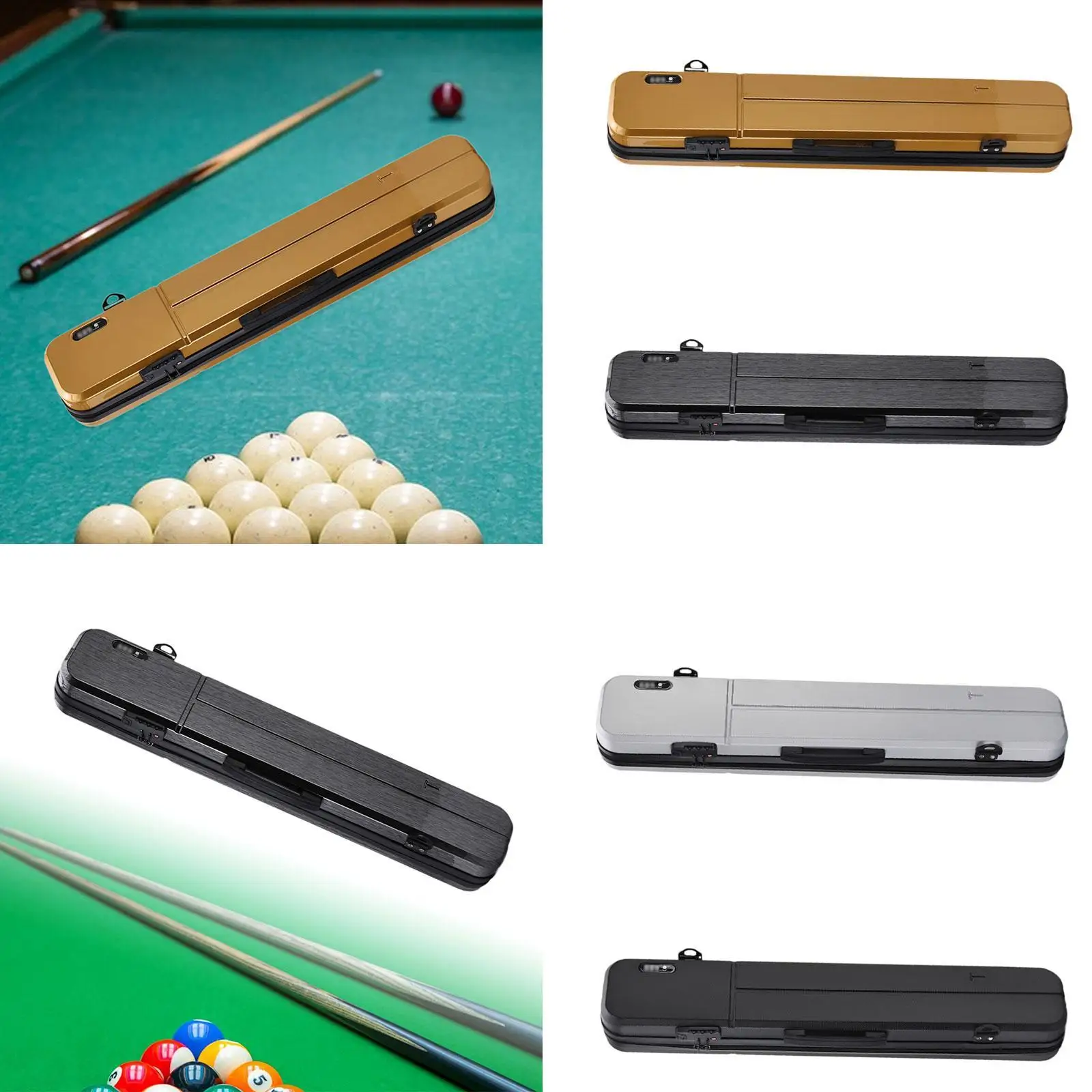 Étui rigide pour queue de billard, Compact, pour adultes, avec compartiments, transport de bâtons de billard