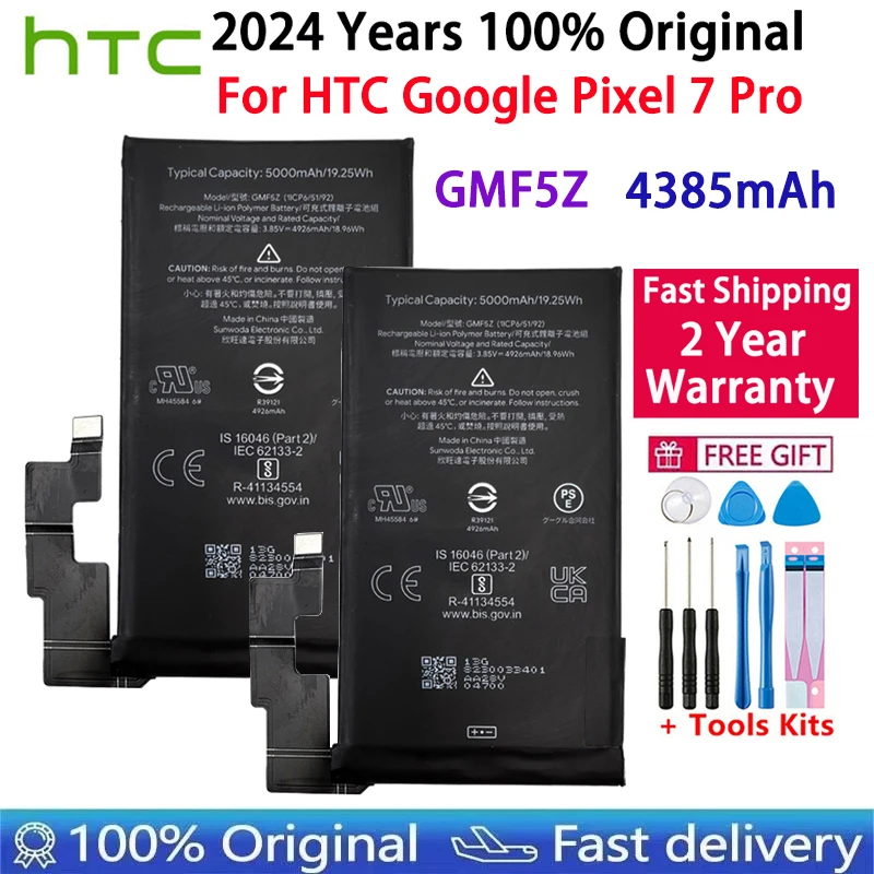 2024 Years New 5000mAh GMF5Z battery For HTC Pixel 7 Pro Phone Replacement Battery For Google Pixel 7 Pro Batteries Bateria