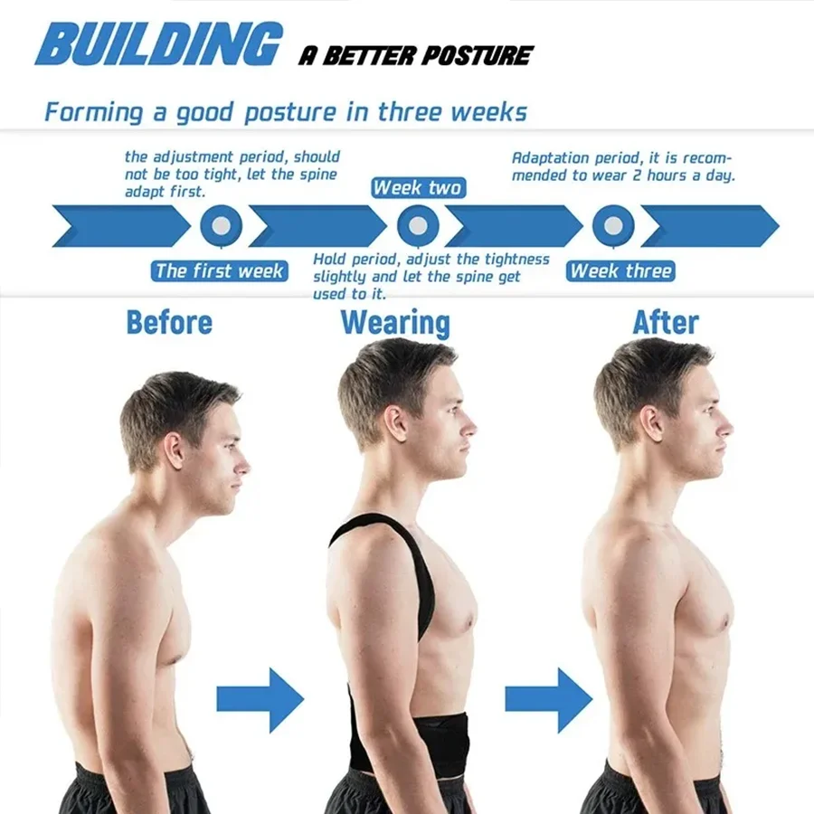 Back Brace Posture Corrector Belt for Women & Men Back Lumbar Support, Adjustable Shoulder Posture Support for Improve Scoliosis - view 4