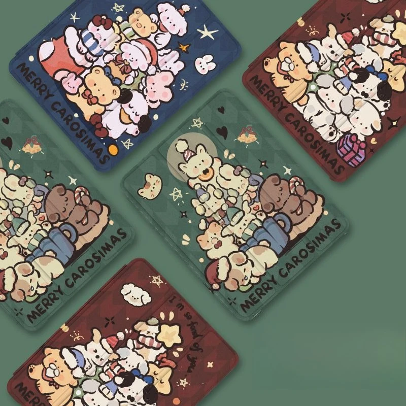 

Cute Puppy IPad Case for Ipad 11th Pro 11in 10th Air4 5 10.9in Tablet Case Mini6 8.3in 9th 10.2in Tri-Fold Cover Christmas Gift