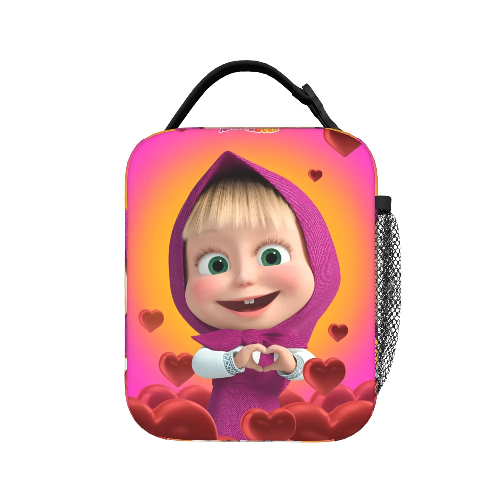 Cartoon M-Masha and Bear Thermal Insulated Lunch Bag for School  Reusable Bento Box Cooler Thermal Lunch Boxes