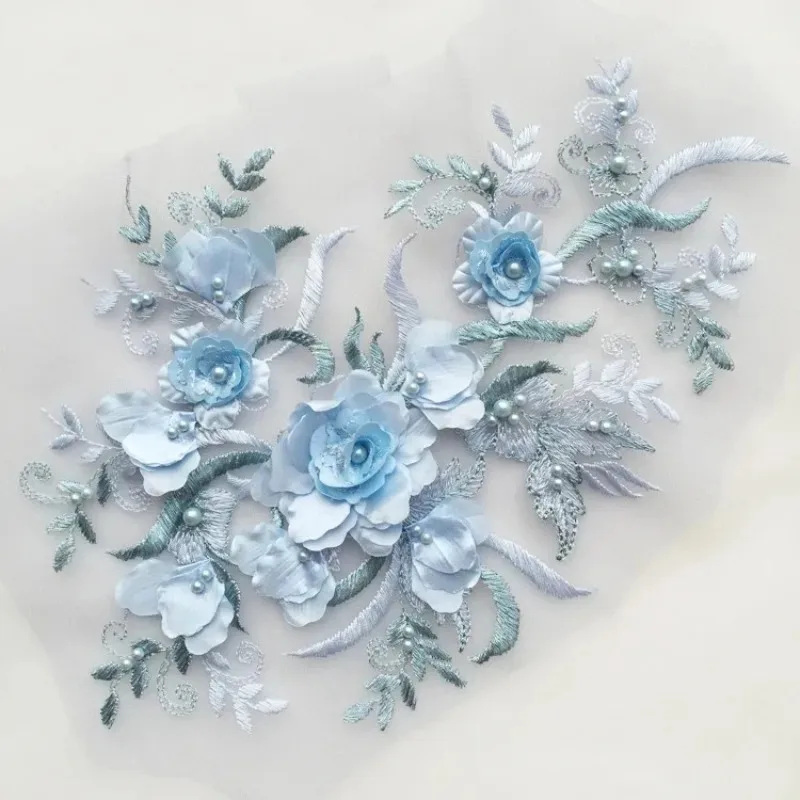 

4 шт./партия, новые 8-цветные кружевные нашивки с 3D вышивкой, высококачественные свадебные платья ручной работы своими руками, аксессуары для украшения одежды