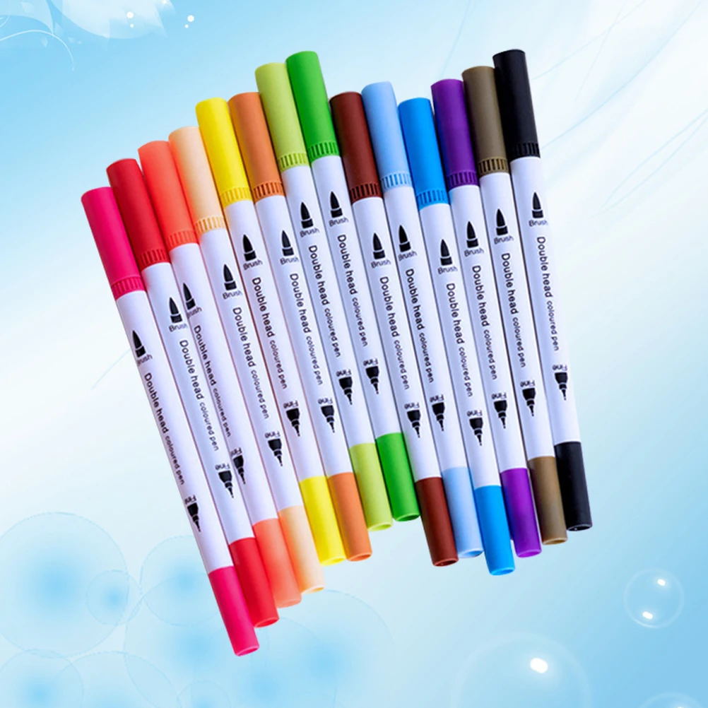 

24 Pcs Watercolor Pen Stationery Watermark Double-ended School Office Supply Art Marker Head