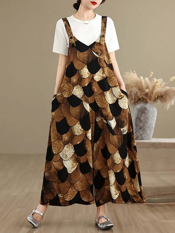 Pantalon d'été Original à bretelles florales pour femmes, grande taille, ample, fin, jambes larges, combinaison pour les déplacements, pantalon pour poire aped