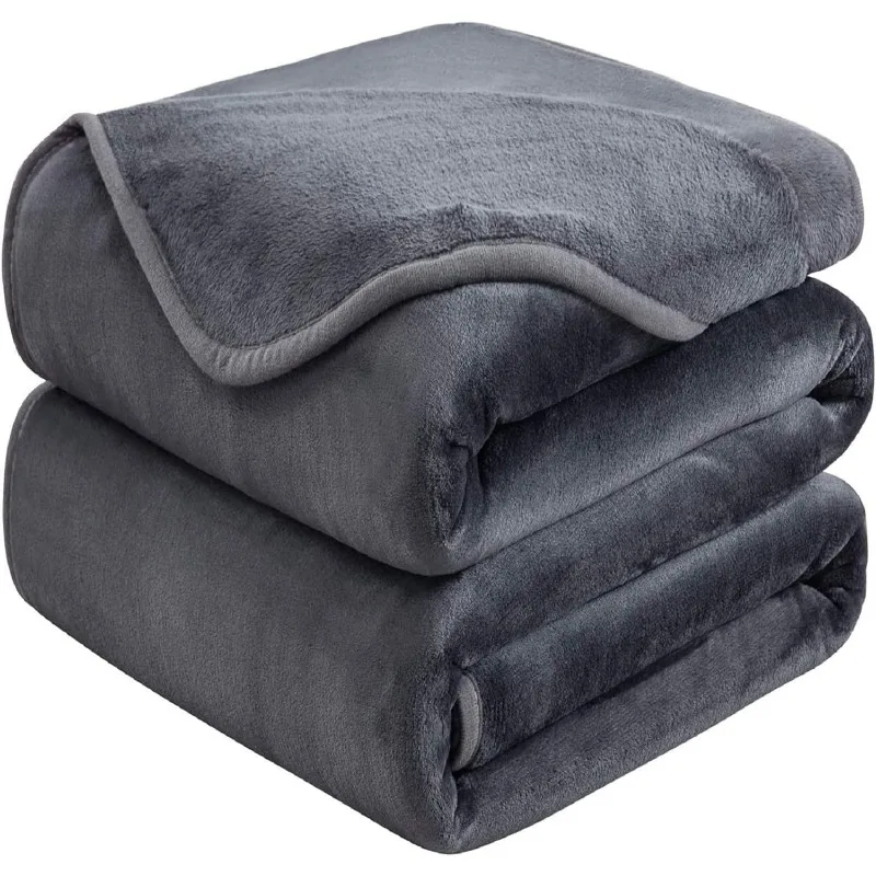 

Size Blanket for All Season Warm Fuzzy Microplush Lightweight Thermal Blankets for Bed Couch Sofa,90x90 Inches,Dark Gray