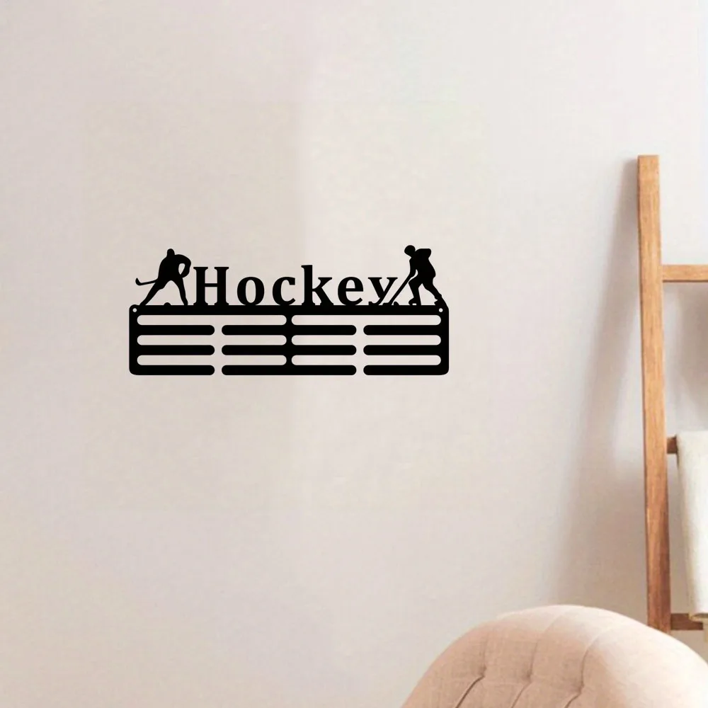 

Crafts 1pc Metal Wall Hanging Ornament, Hockey Medal Hanger, Hockey Player Name Medal Hanger, Hockey Sport Display Awards Sign