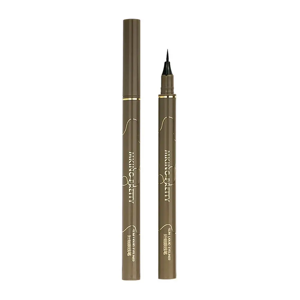 4 colori Eyeliner nero Make Up Ad asciugatura rapida Impermeabile Lady Liquido Sdraiato Trucco per occhi Matita Penna per occhi Liner Baco da seta Br X4V4