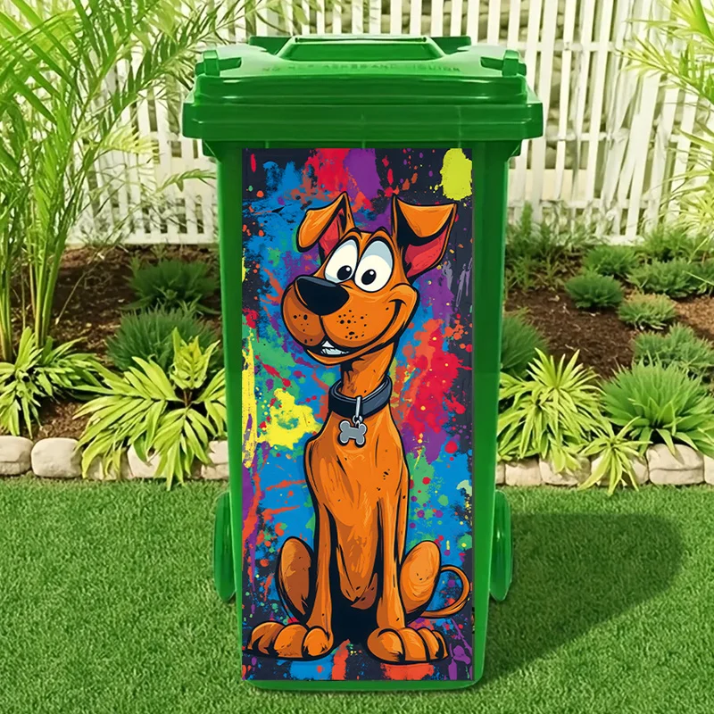 Adorable Cartoon Dog Rubbish Bin Stickers - Funny Kitchen Decor, Removable And Waterproof Vinyl, Home Decoration Wall Decals