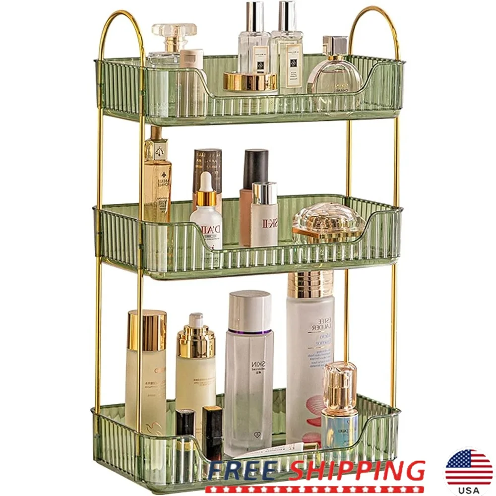 

Bathroom Countertop Organizer 2 Tier 3 Tier Storage Shelf Cosmetics Skincare Makeup Perfume Spice Rack Elegant Sturdy Easy