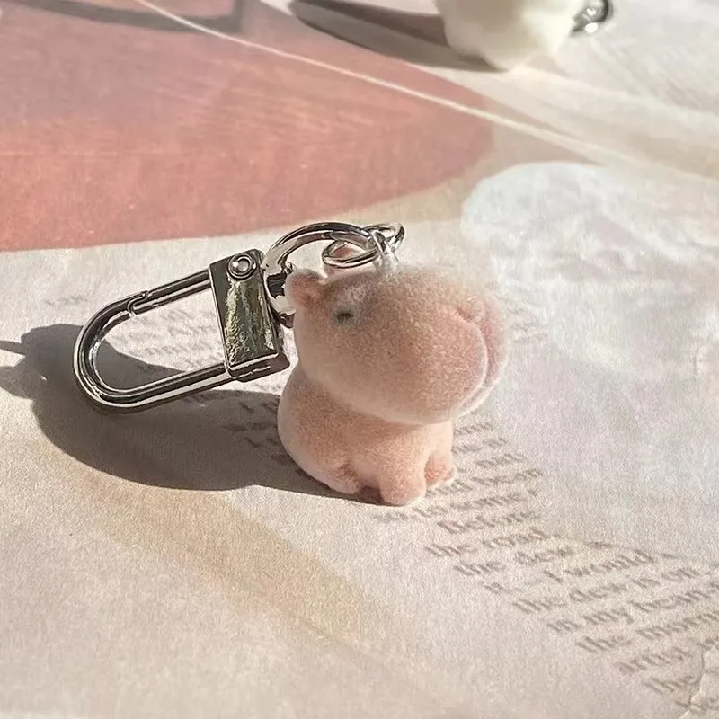 1pcs Plucked Alpaca Elk Finless Porpoise Garlic Goose Keychain Cute Three-dimensional Plush Toy Backpack Headphone Case Pendant