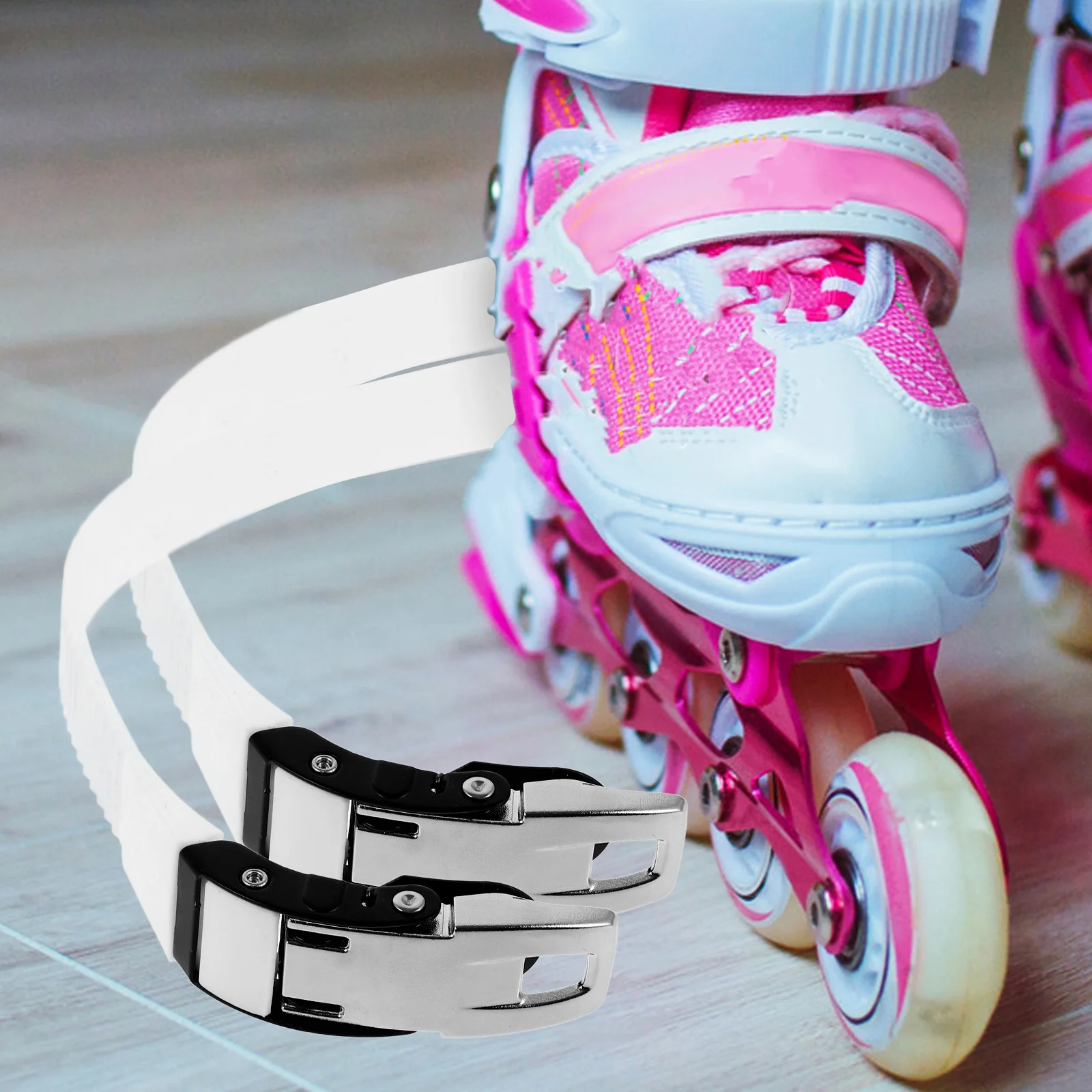 1 زوج الأسطوانة تزلج مشبك حزام المهنية حذاء التزلج تحديد أداة الثقيلة البلاستيكية استبدال حزام سهلة التركيب لا أدوات