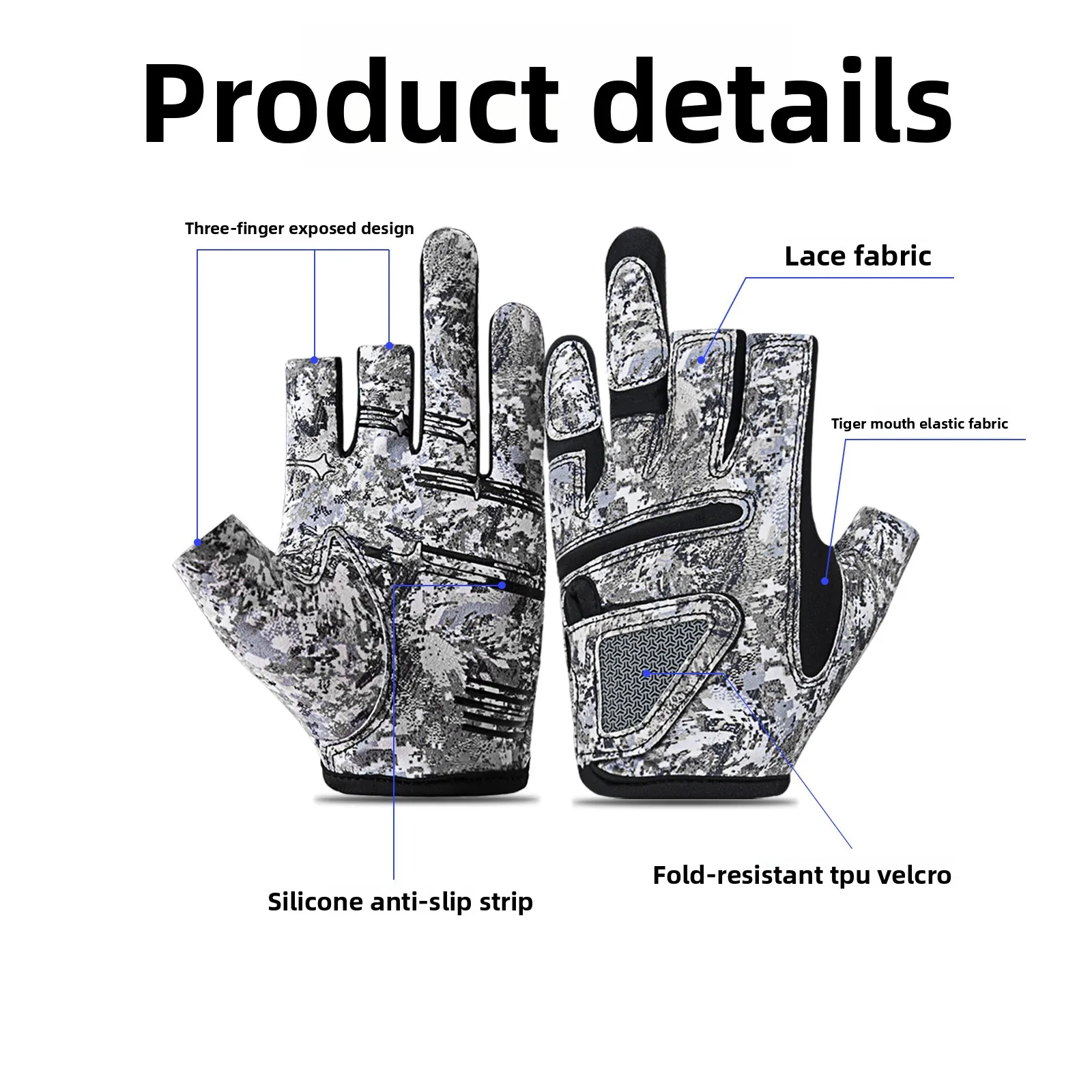 Gift Box Gloves Unisex Three Finger Fishing Non Slip Abrasion Resistant Sun Protection Summer Outdoor Angling One Size