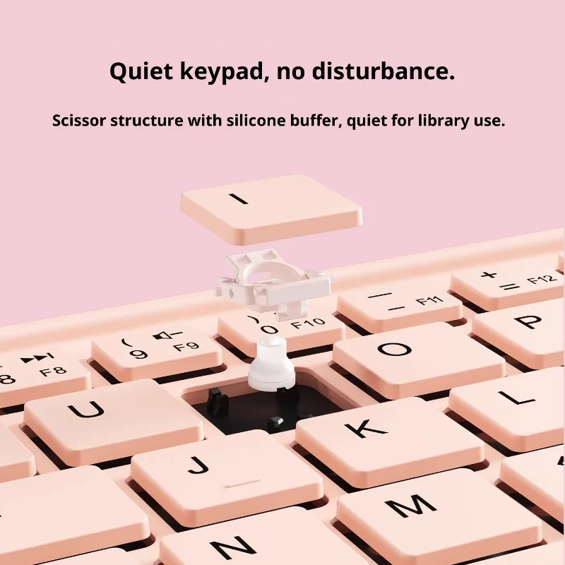 BOW Wireless Bluetooth5.0 Foldable Keyboard Simple Design Long Life Slient Mobile Office Keyboard Suitable for Computers Tablets