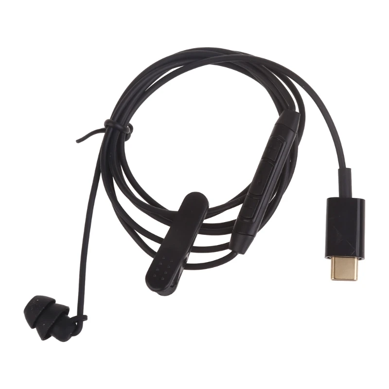 USB Type C Corded Single Side Earphone Headset Line Control Stereo In Ear Earbud With Microphone for Phone Drop Shipping