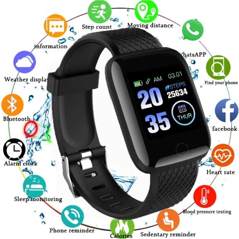116Plus D13 Multifunction Smart Watch For Men Women Kids Message Remind Music Control Sport Step Calories Smartwatch Alarm Clock
