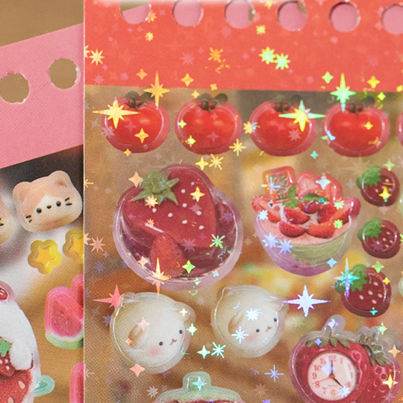 

Mr Paper 48Pcs Flash Sand Cut Film Sticker Book Creative DIY Handbook Material Decoration Phone Case Journal Scrapbook Calendar
