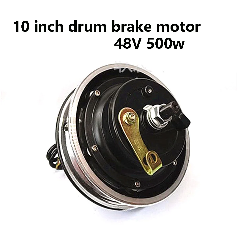 10 Inch Mobility Scooter Drum Brake Motor 36V48V500W Kick Scooter Brushless Drum Brake Rear Wheel Motor