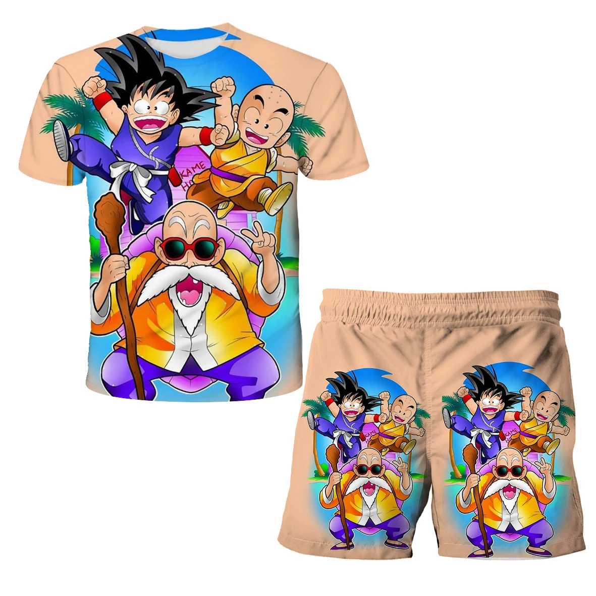 

Anime Dragon Ball Z Children 3D T-shirt Fashion Summer Shorts Breathable Goku Character Suit Boy Cosplay Set Gift Kids Clothing