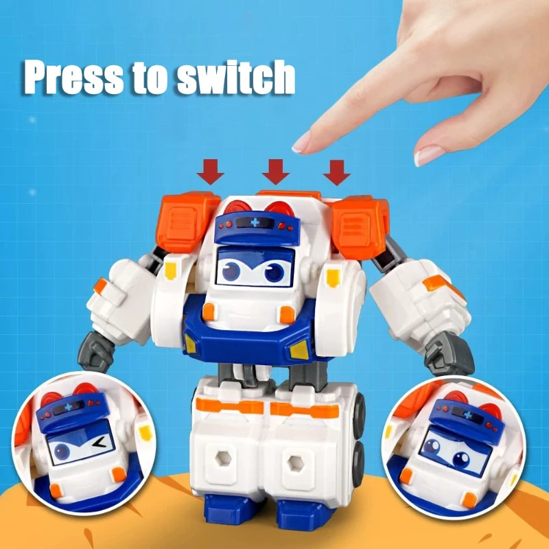 2025 Nuevo estilo Marte Exploration Theme Robot transformable de juguete, figura de acción de cara cambiable, regalos para niños, modelo coleccionable