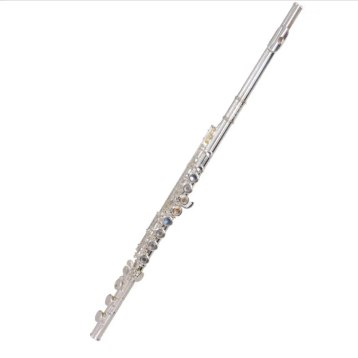 16‑Hole Dual‑Purpose Open‑Closed Hole C Tone Flute White Copper Body Silver‑Plated Woodwind Instrument for Student Home Practice